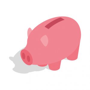 Piggy bank icon, isometric 3d style